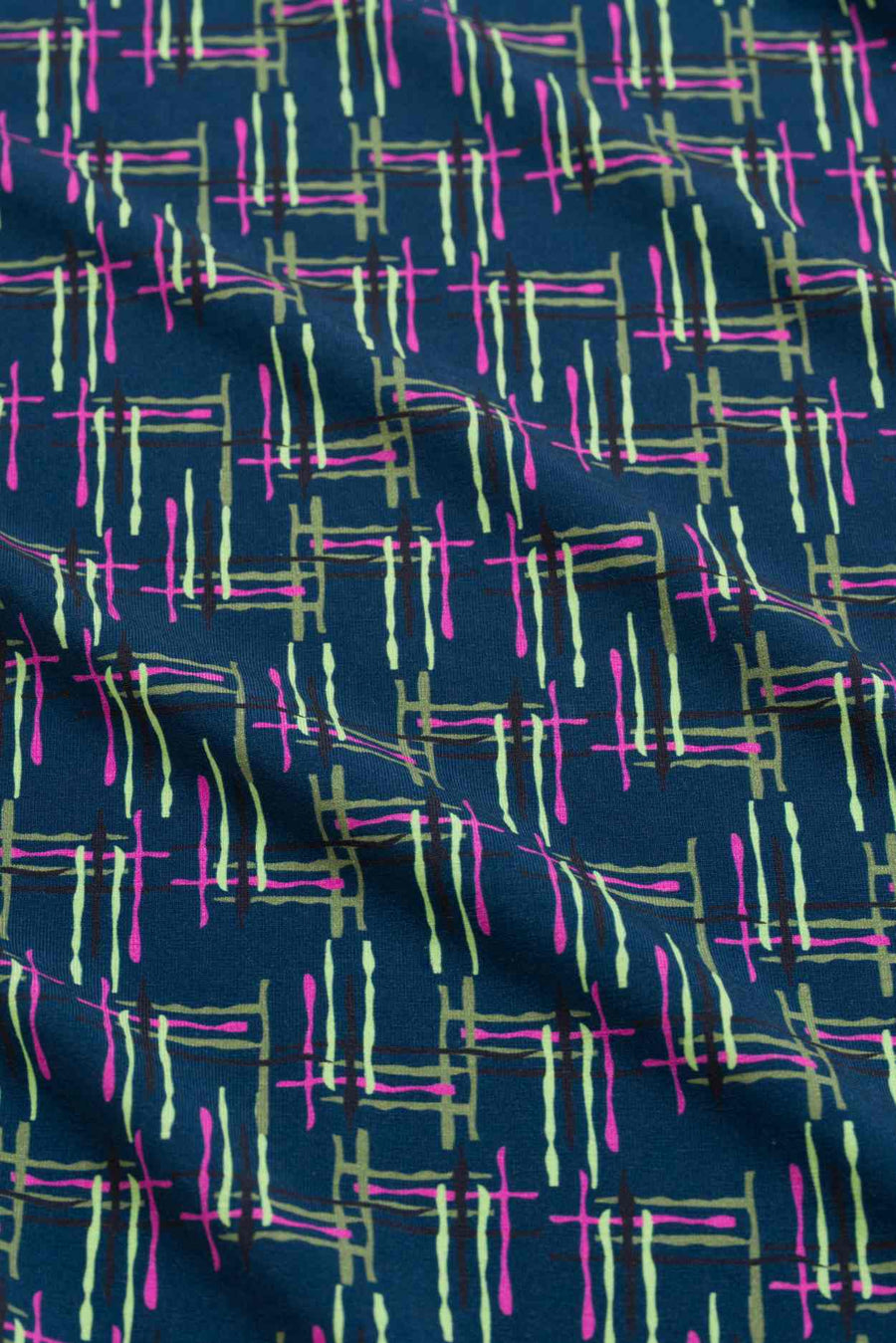 Sara Blouse LS Electric Weave | Navy Peony
