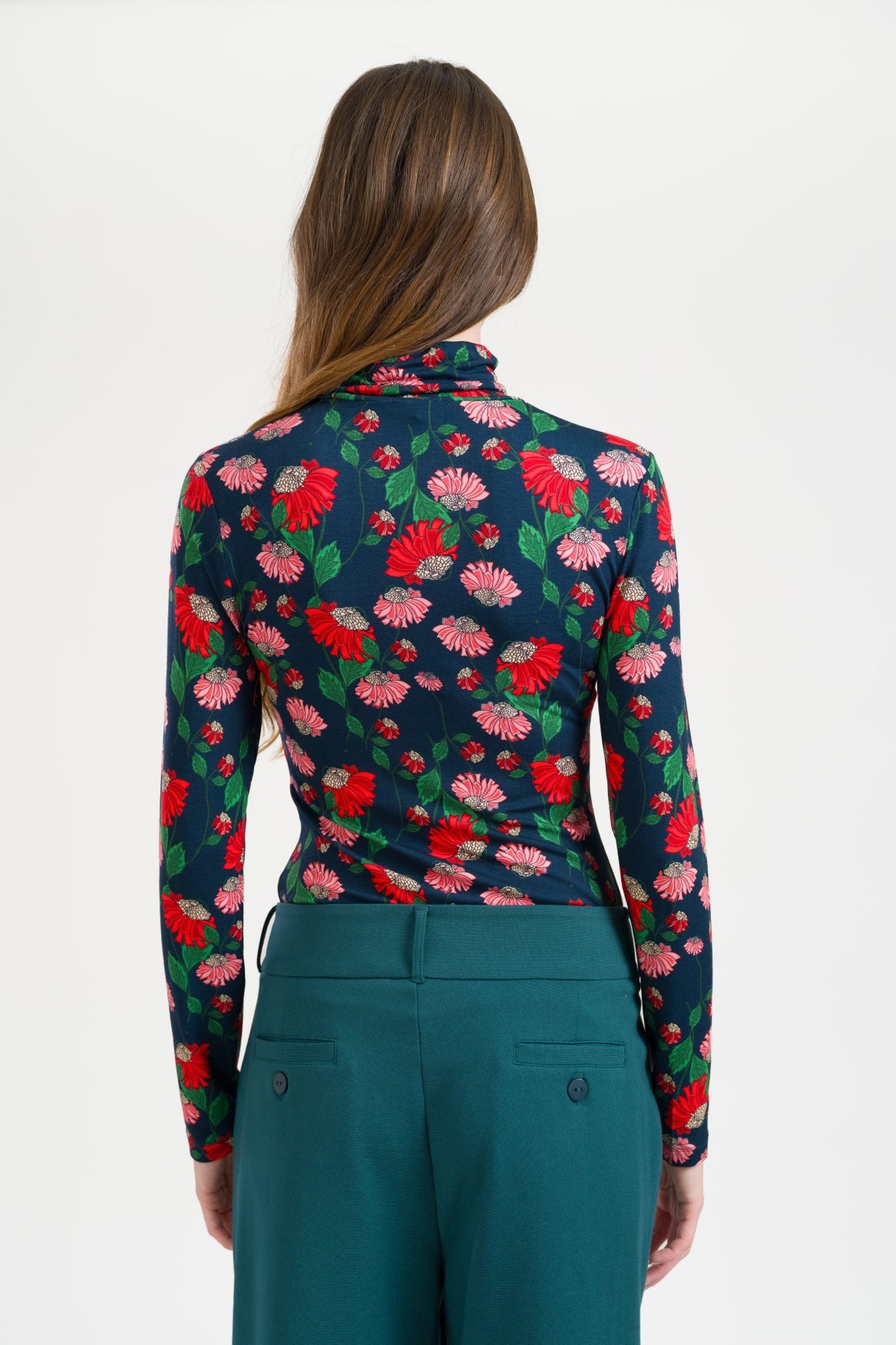 Ruby Top Scarlet Serenade | Navy Peony