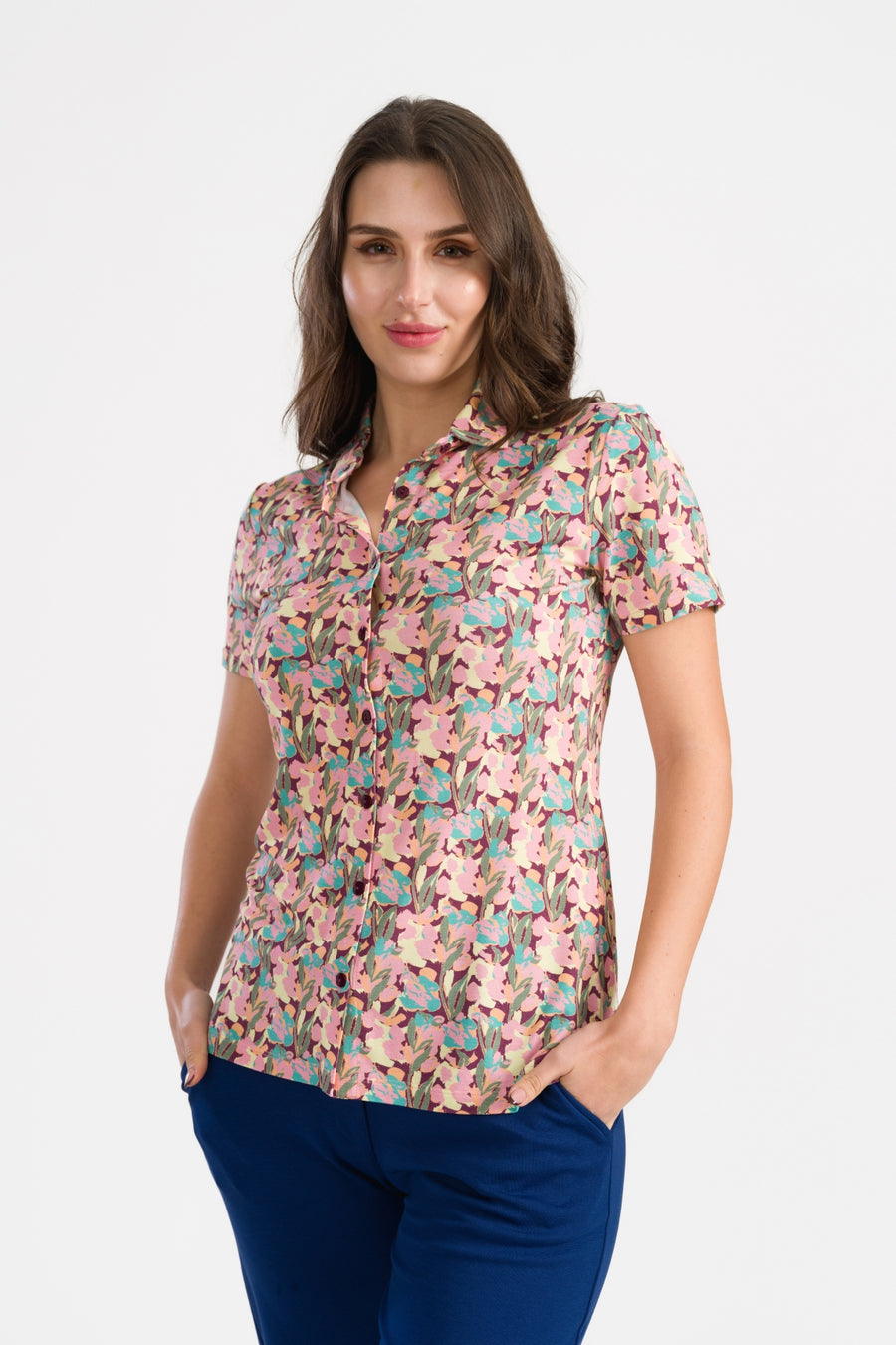 Sill Bluse SS Calypso | Amaranth