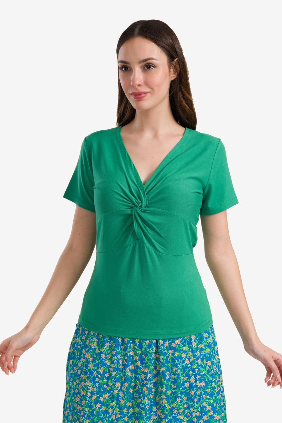 Angela top short sleeve | Plain Green