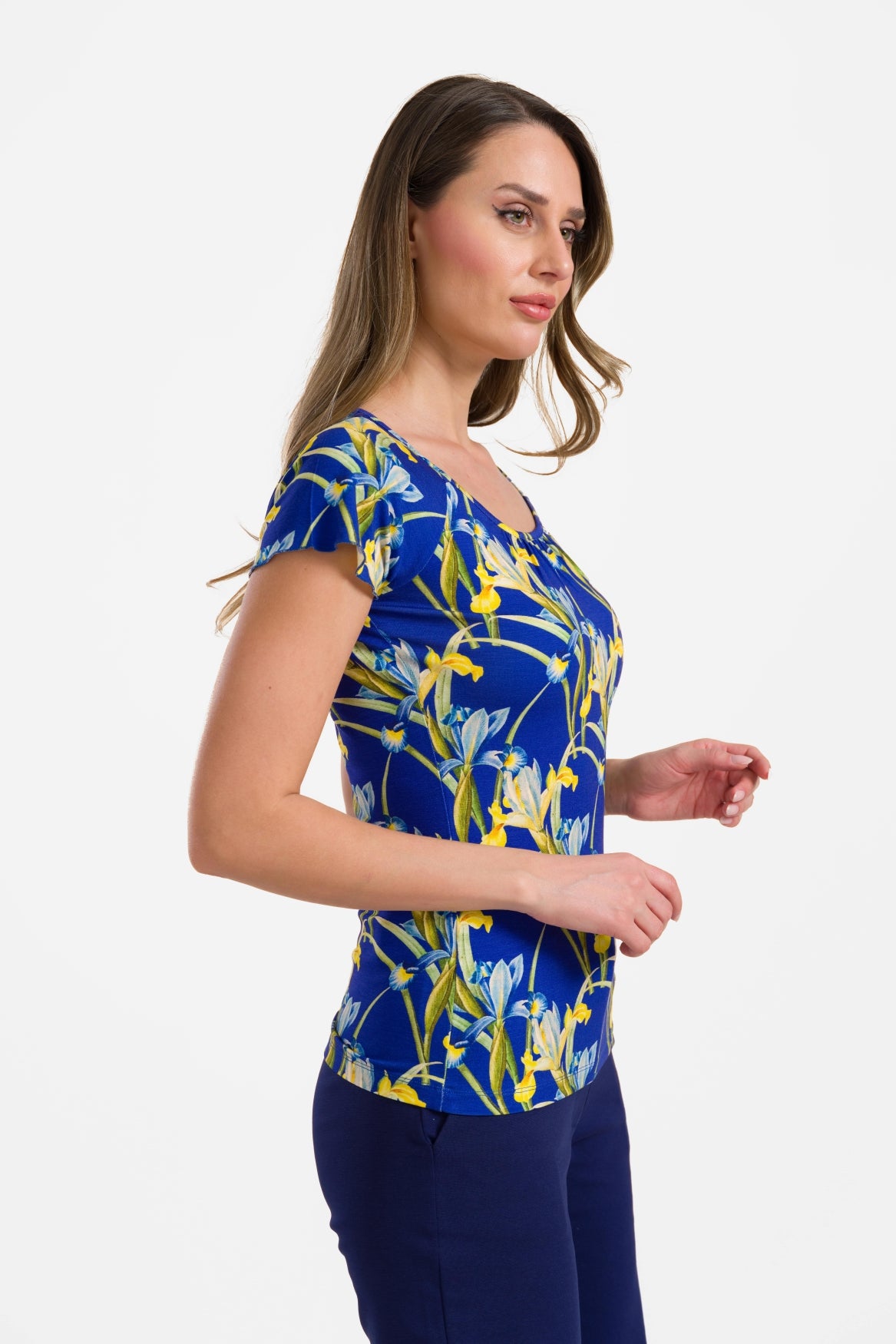 Kurzarm-Top mit Schmetterlingsmotiv | Lilly