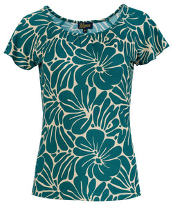 Kurzarm-Top mit Schmetterlingsmotiv | Flower Lake