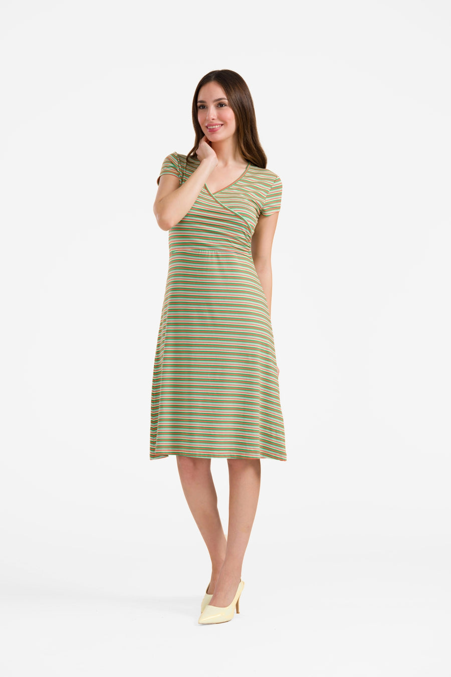 Chrissy Cross Kleid  | Summer Stripes Green