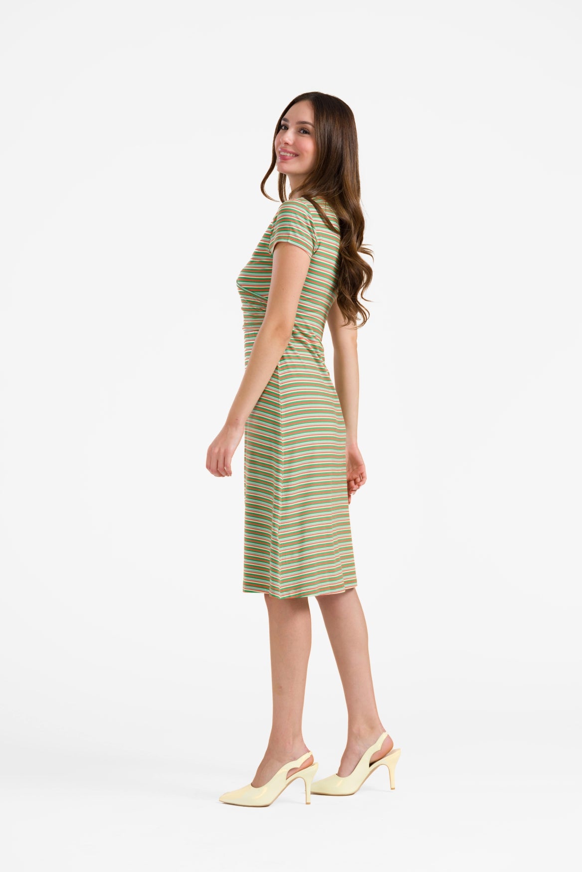 Chrissy Cross Kleid  | Summer Stripes Green