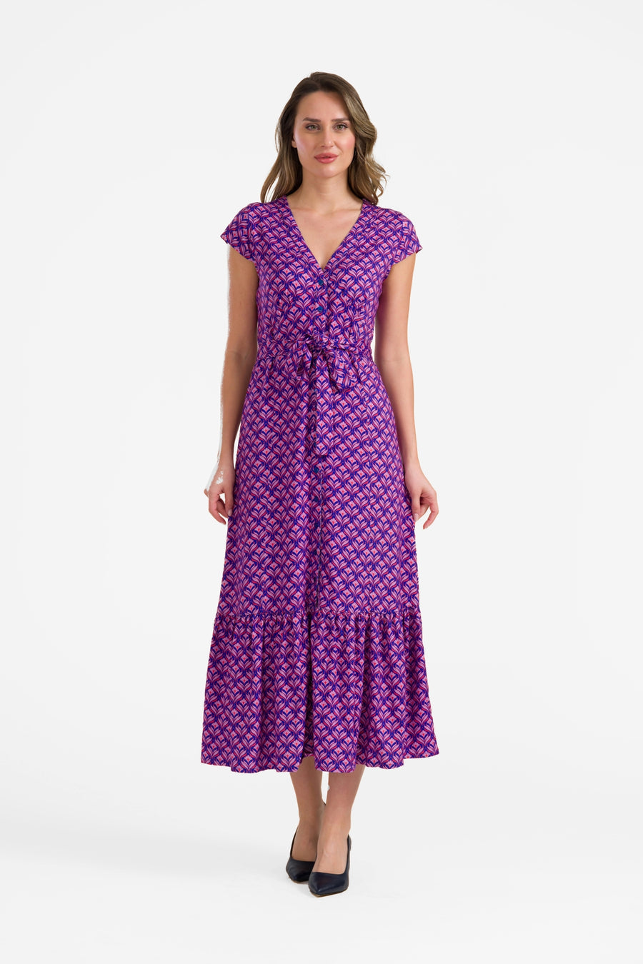 Maud Maxikleid, kurzärmelig | Small Barock