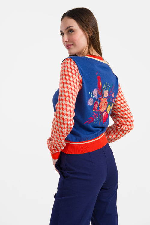 Knitted cardigan long sleeve | Dazzling Blue