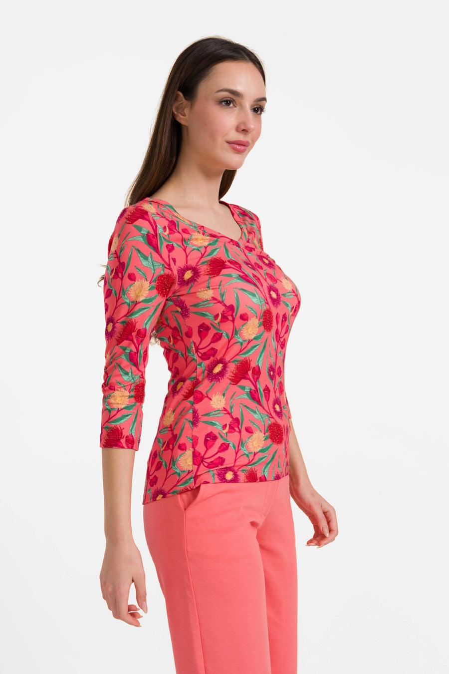 Lynn Top mit 3/4-Ärmeln | Wild Bouquet
