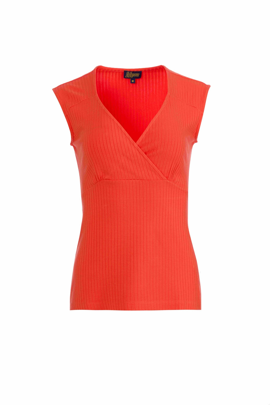 Monroe-Top | Rippen-Orange-Rot