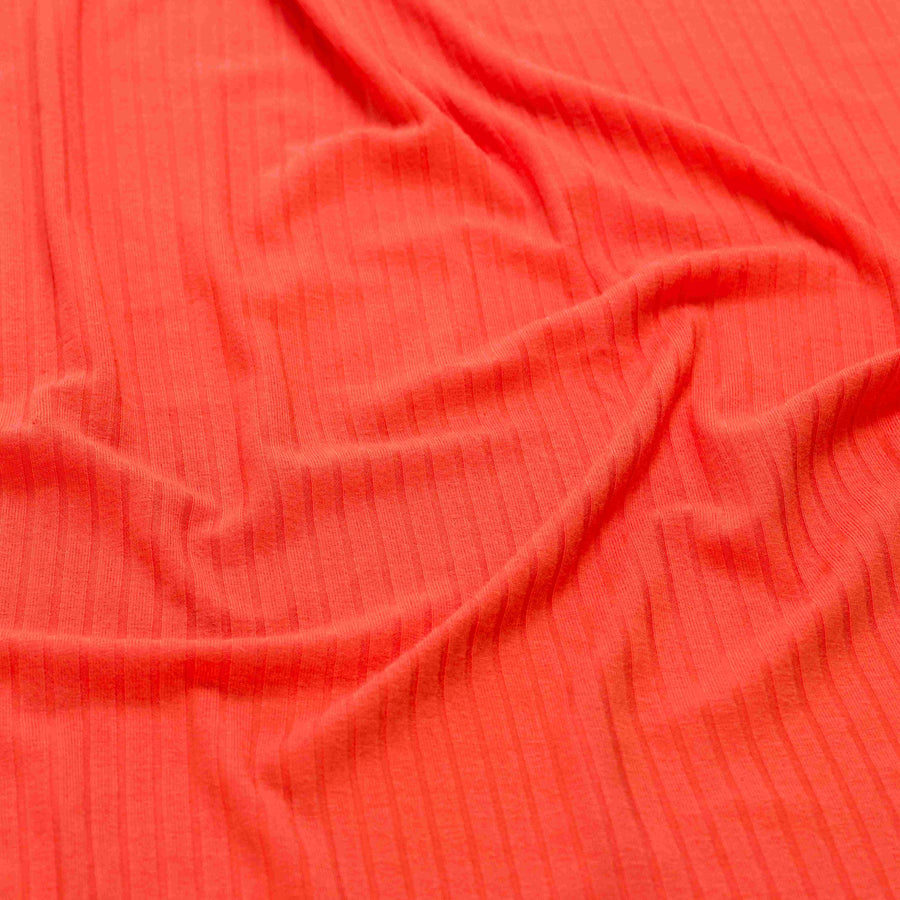 Monroe-Top | Rippen-Orange-Rot