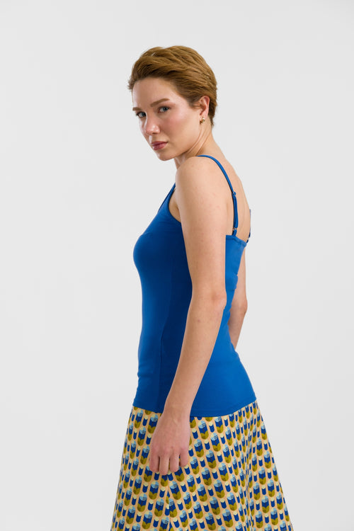 Hella Spaghetti Top | Plain Blue