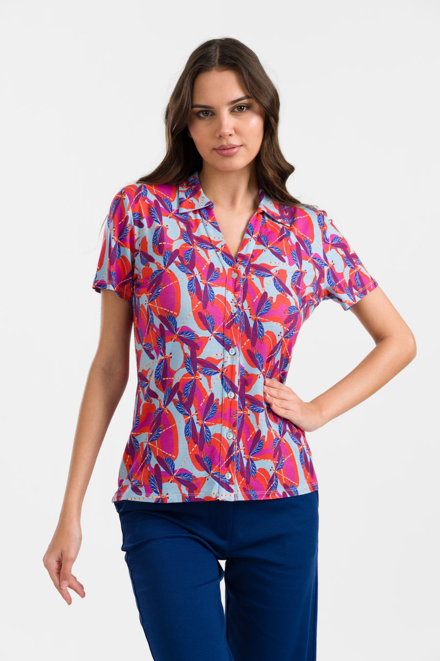 Lena Bluse Kurzarm | Dragonfly Disco