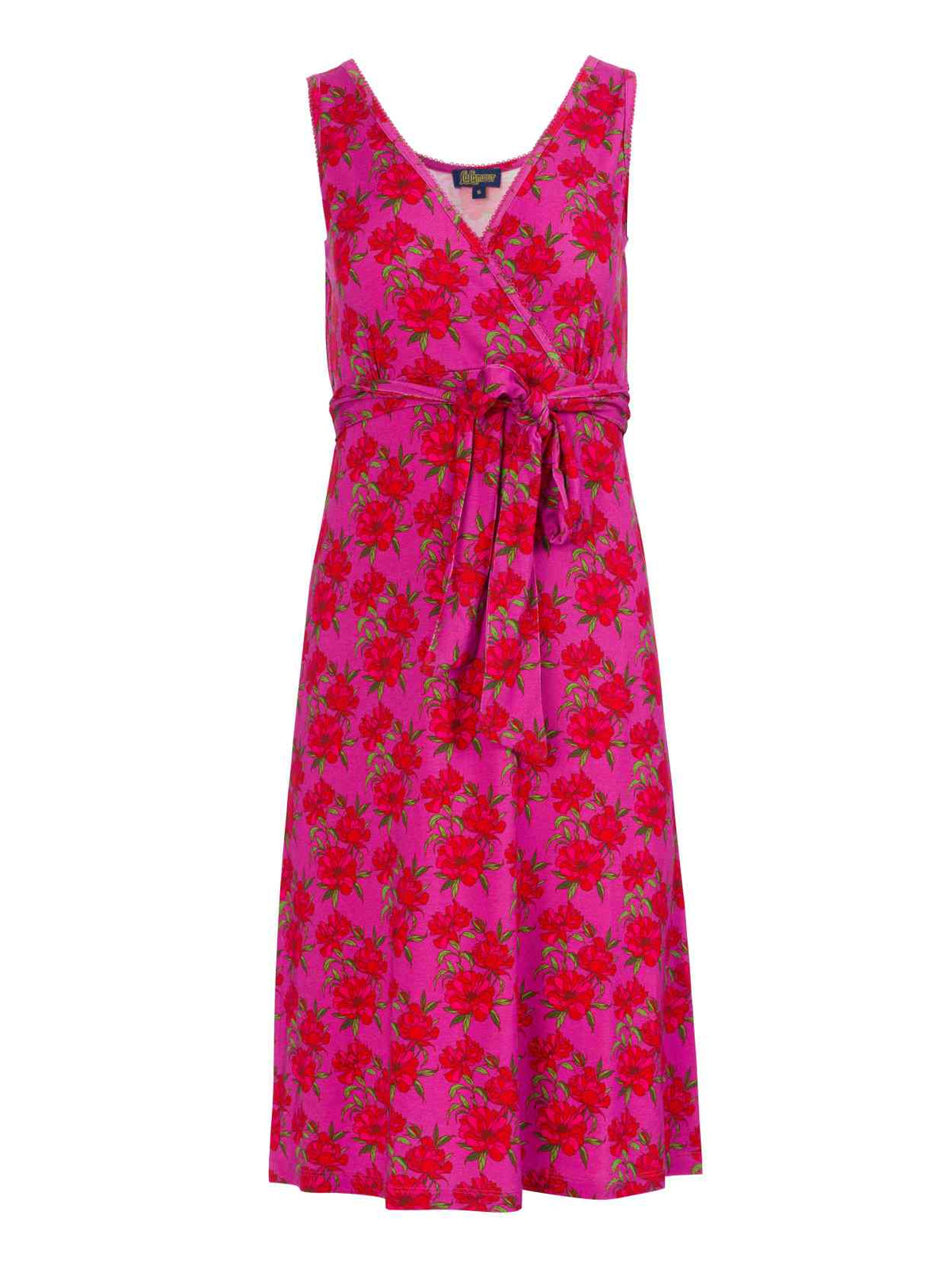 Milly Dress Sleeveless | Fuchsia Flowers