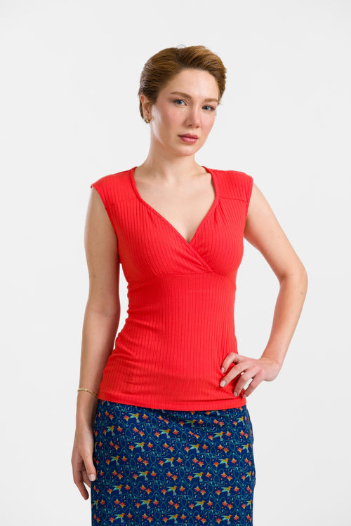 Monroe Top | Rib Red