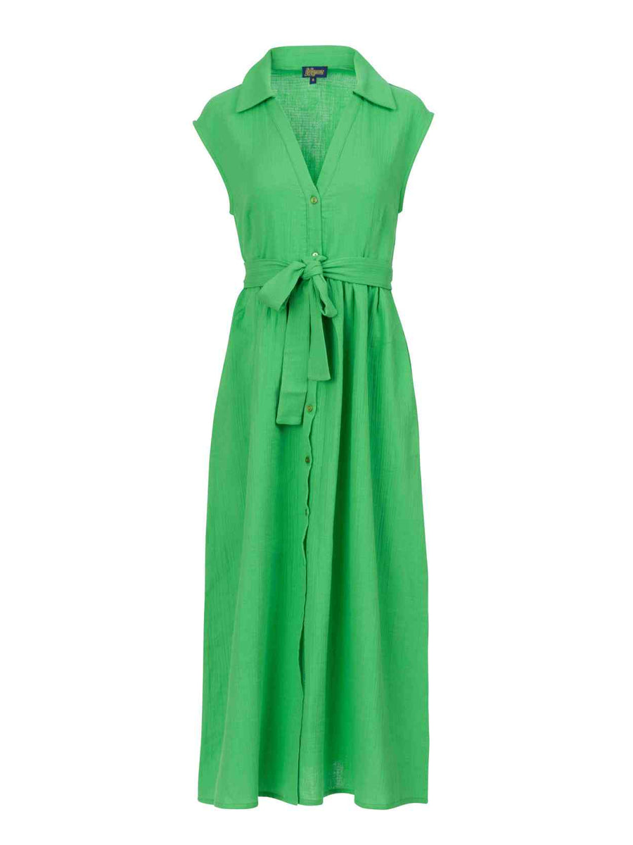 Nikki Dress | Crinkle Green