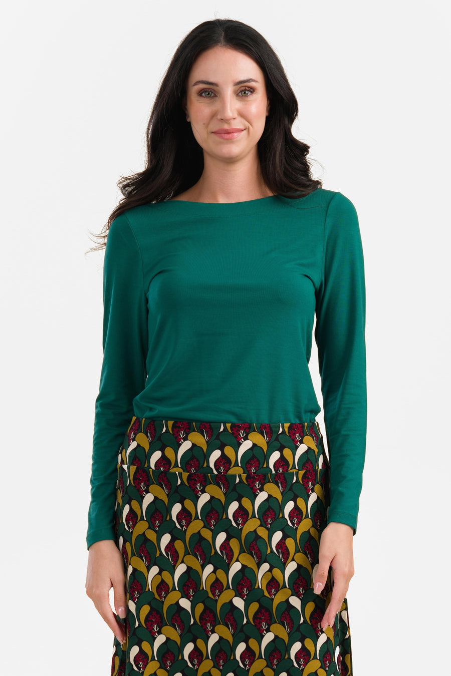 Puck Top| Ecovero Plain Green