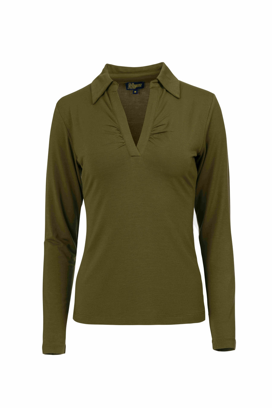 Suzy Top Long Sleeve | Micro Plain Olive