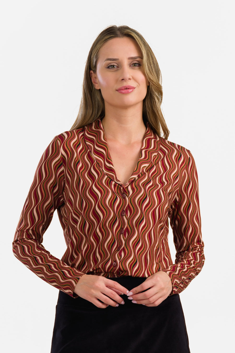 Iris Blouse Long Sleeve | Glaze Red