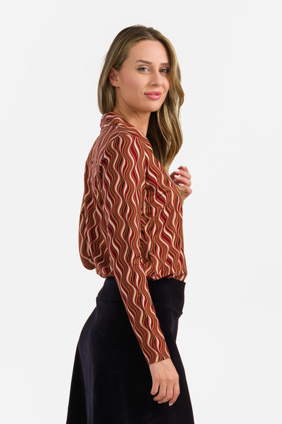 Iris Blouse Long Sleeve | Glaze Red