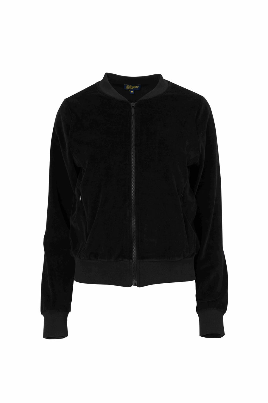 Nora Bomber Jacket | Velour Plain Black