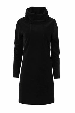 Pleun Tunique | Rippvelours einfarbig schwarz