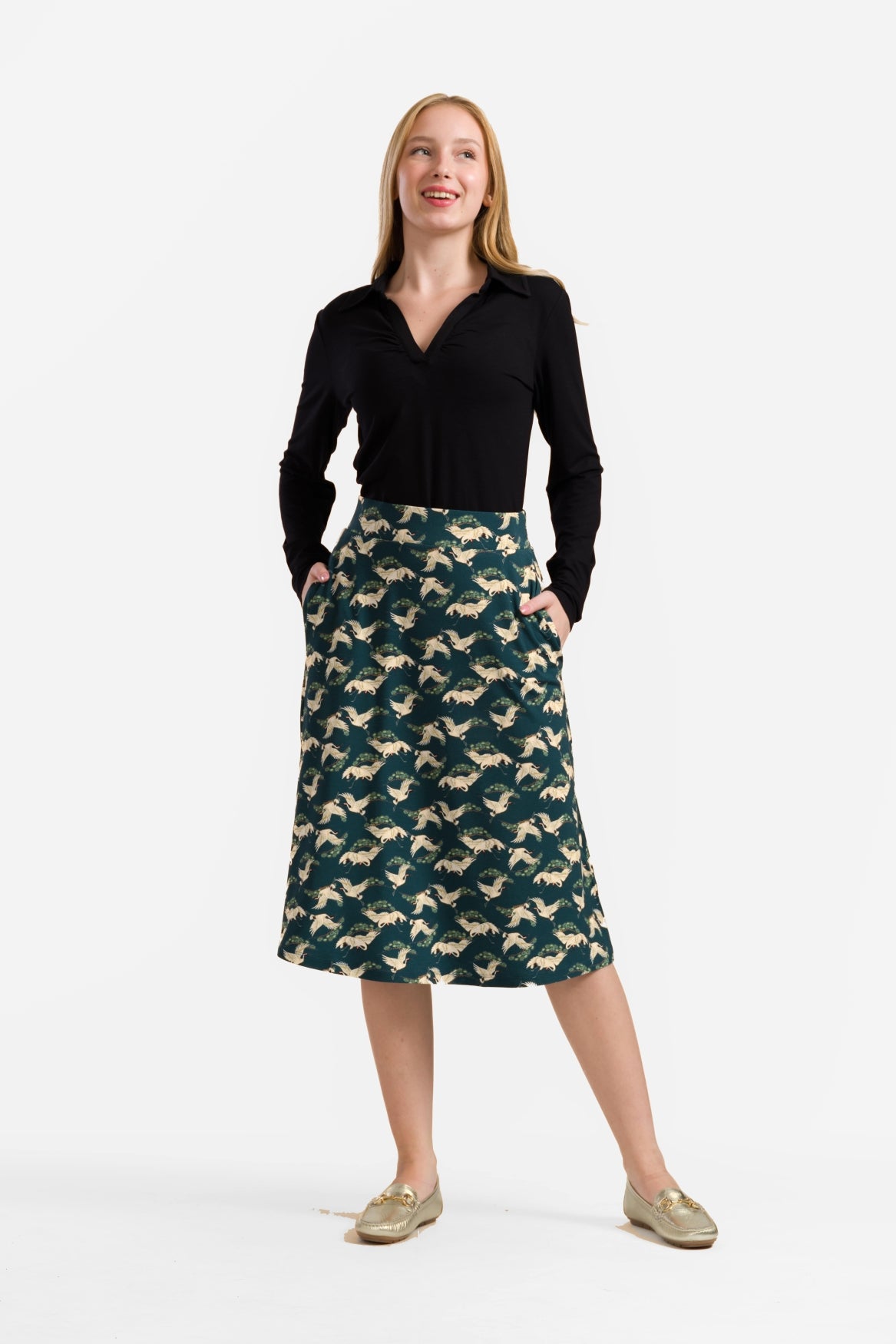 Holly Skirt | Crane Dance Petrol