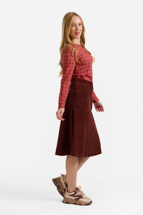 Holly Skirt | Rib Velour Chocolate