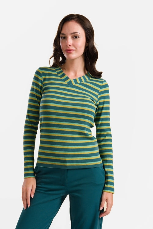 Kelly Top Ls | Tiefblaue Streifen