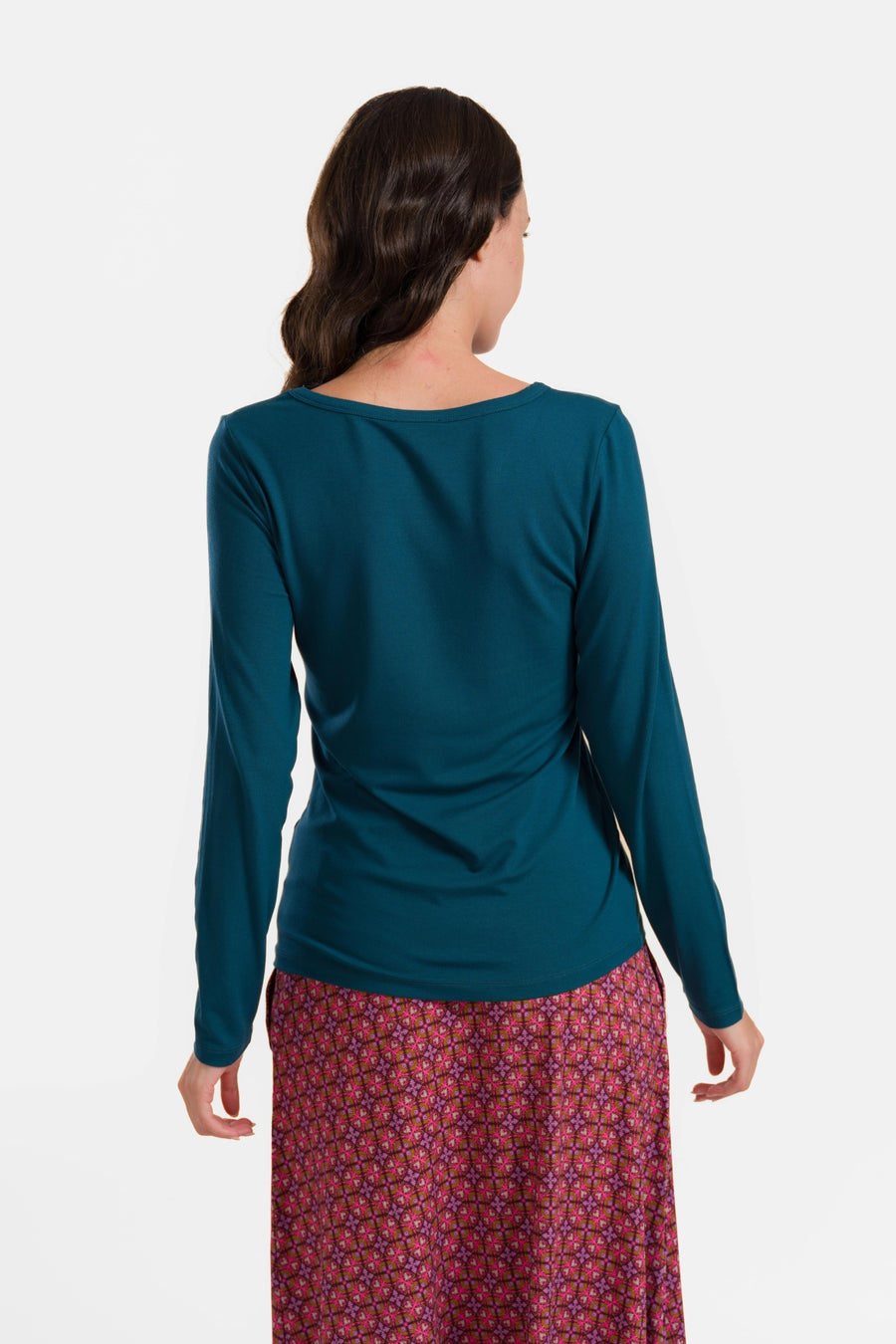 Lynn Top | Ecovero Plain Petrol