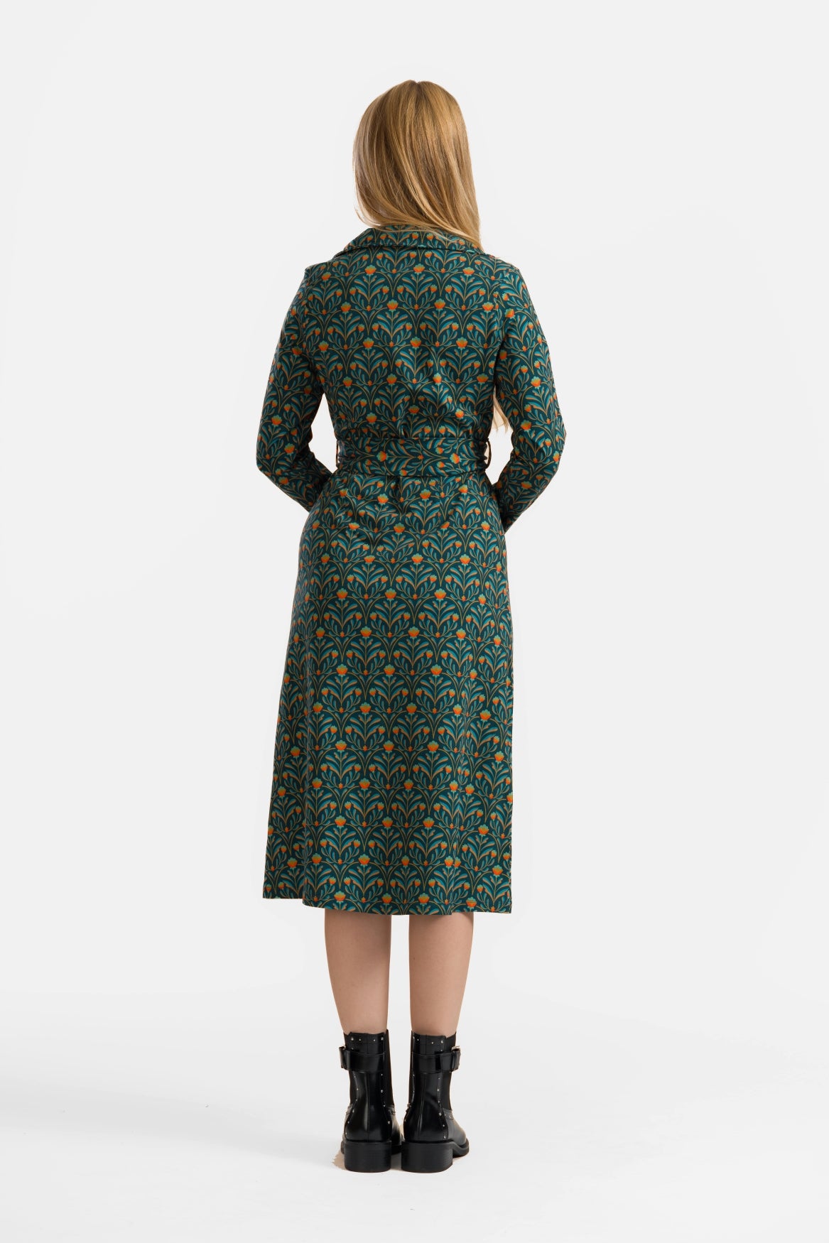 Marilyn Kleid Ls | Barockblumengrün