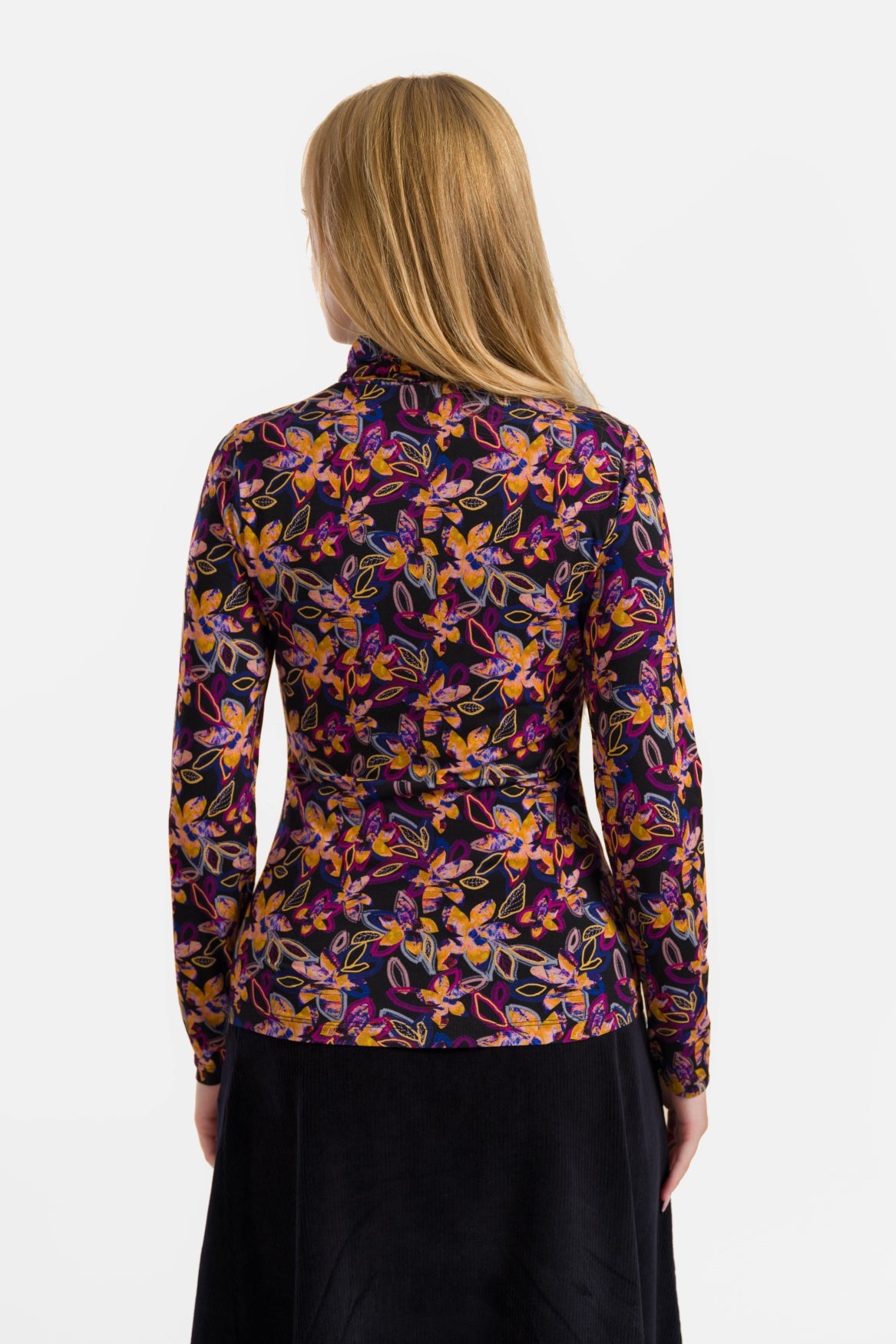 Ruby Top Ls | Bright Autumn Flowers