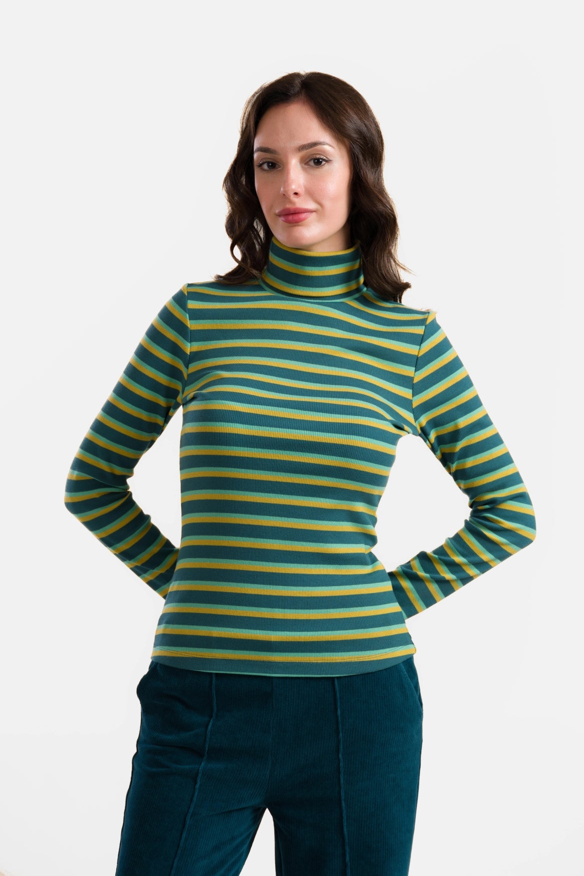 Ruby Top Ls | Tiefblaue Streifen