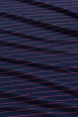 Ruby Top Ls | Stripes Blue-Lurex Rose Gold