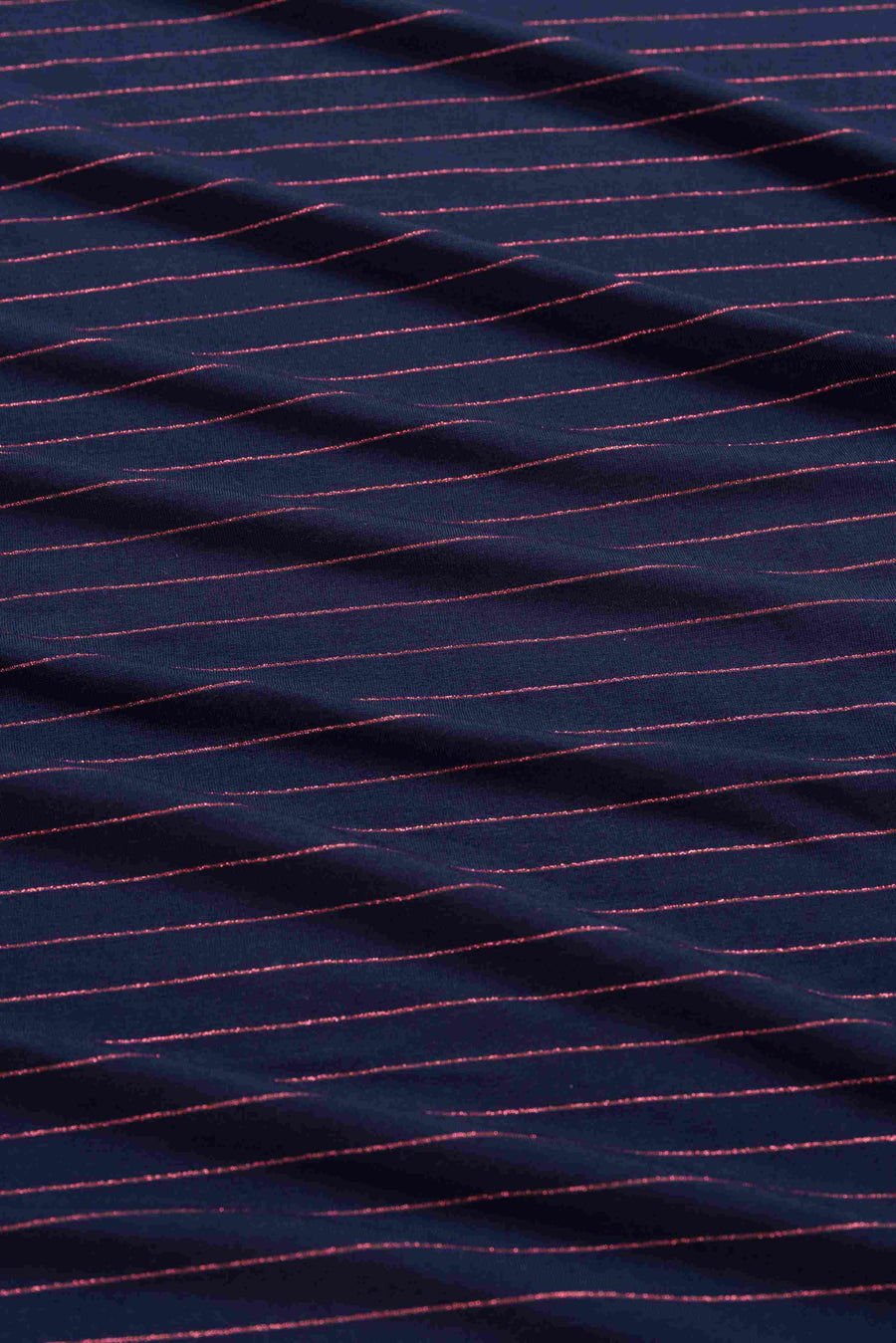 Ruby Top Ls | Stripes Blue-Lurex Rose Gold