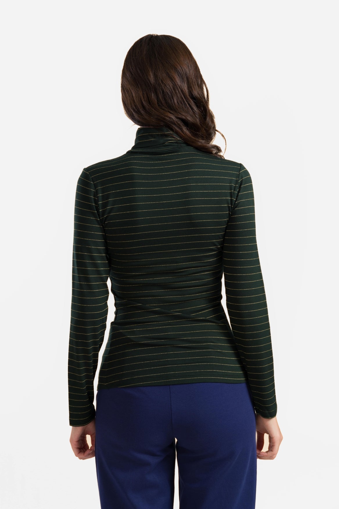 Ruby Top Ls | Stripes Green-Lurex Gold