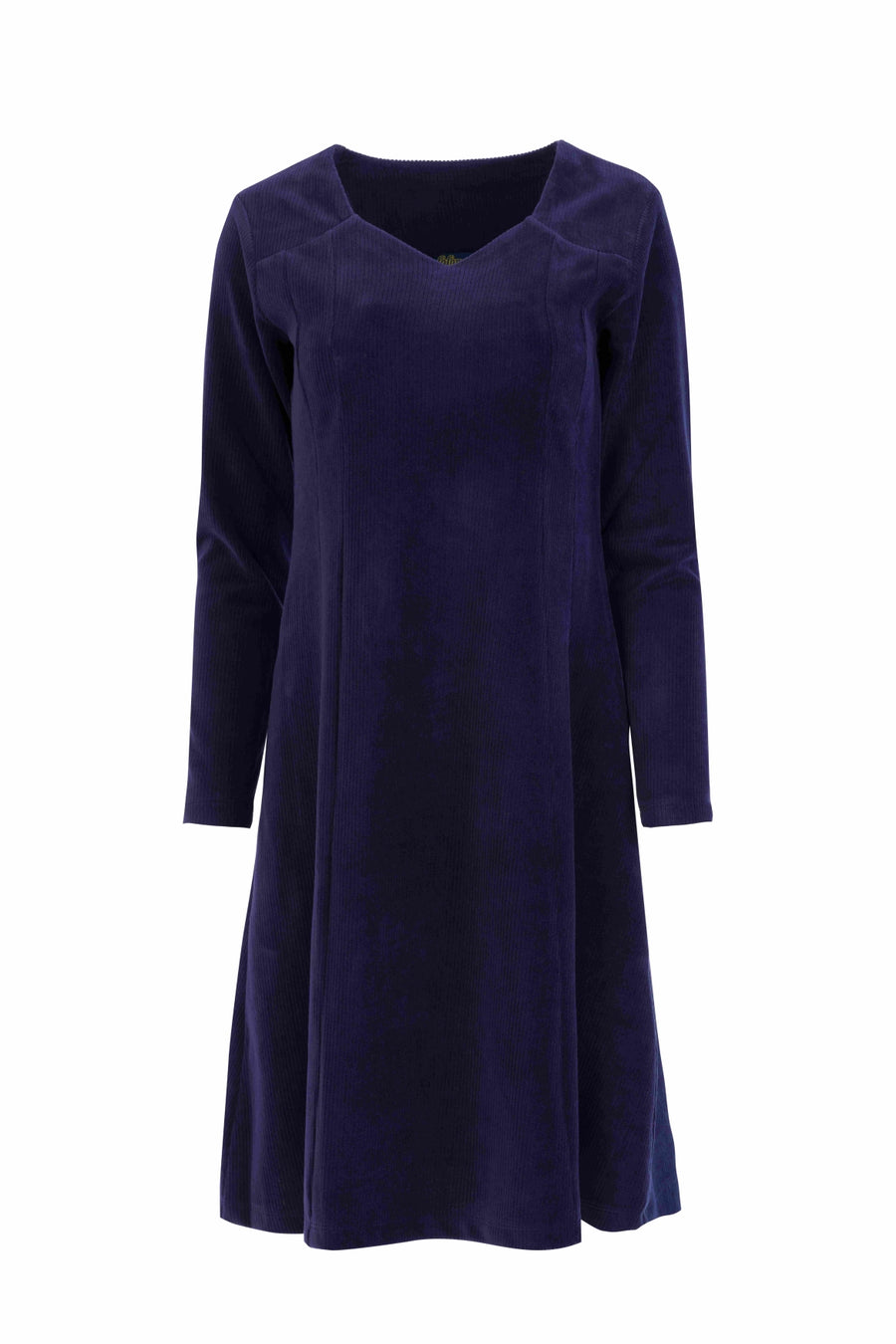 Sandra jurk | Rib velours marineblauw