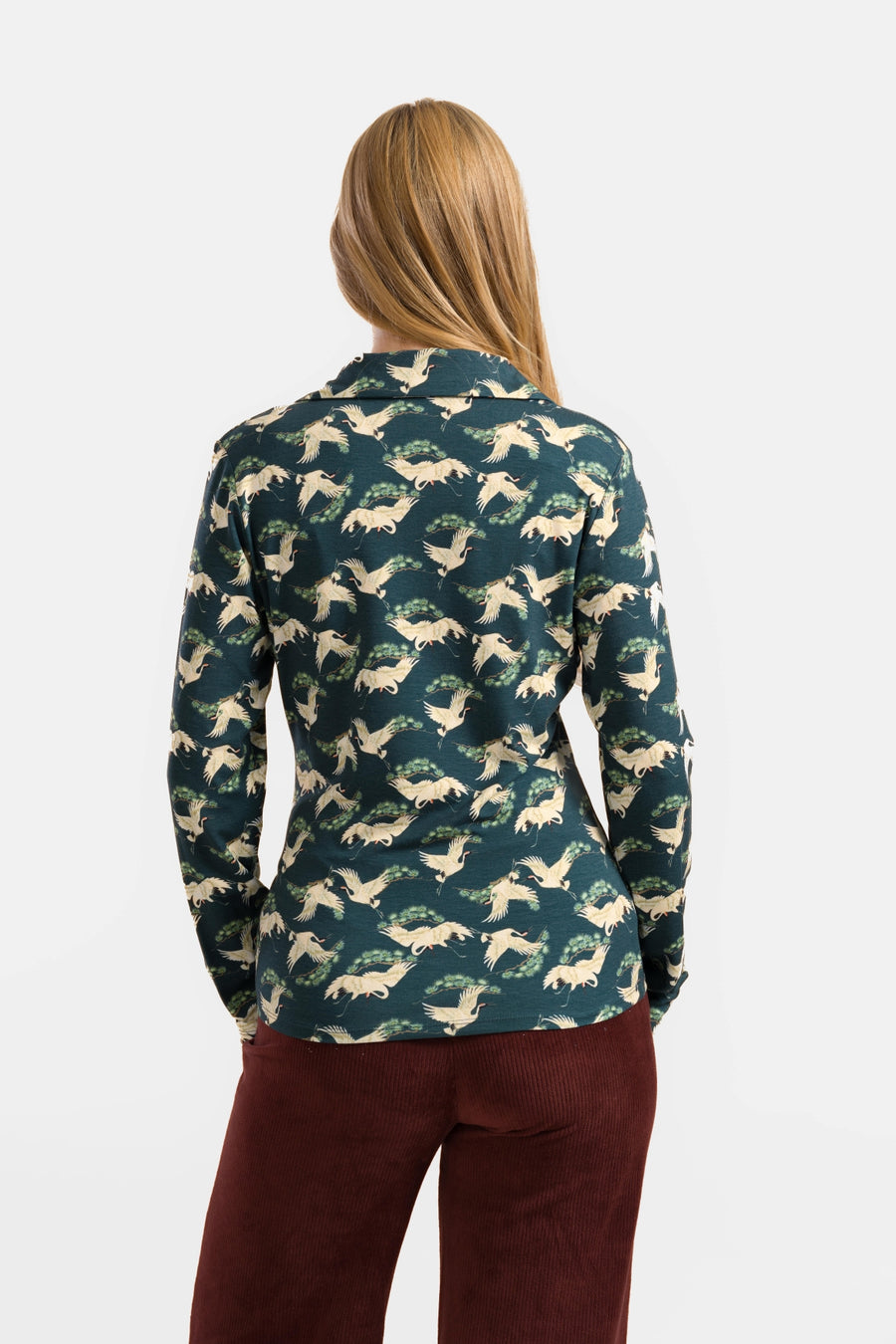 Suzy Langarmshirt | Crane Dance Petrol