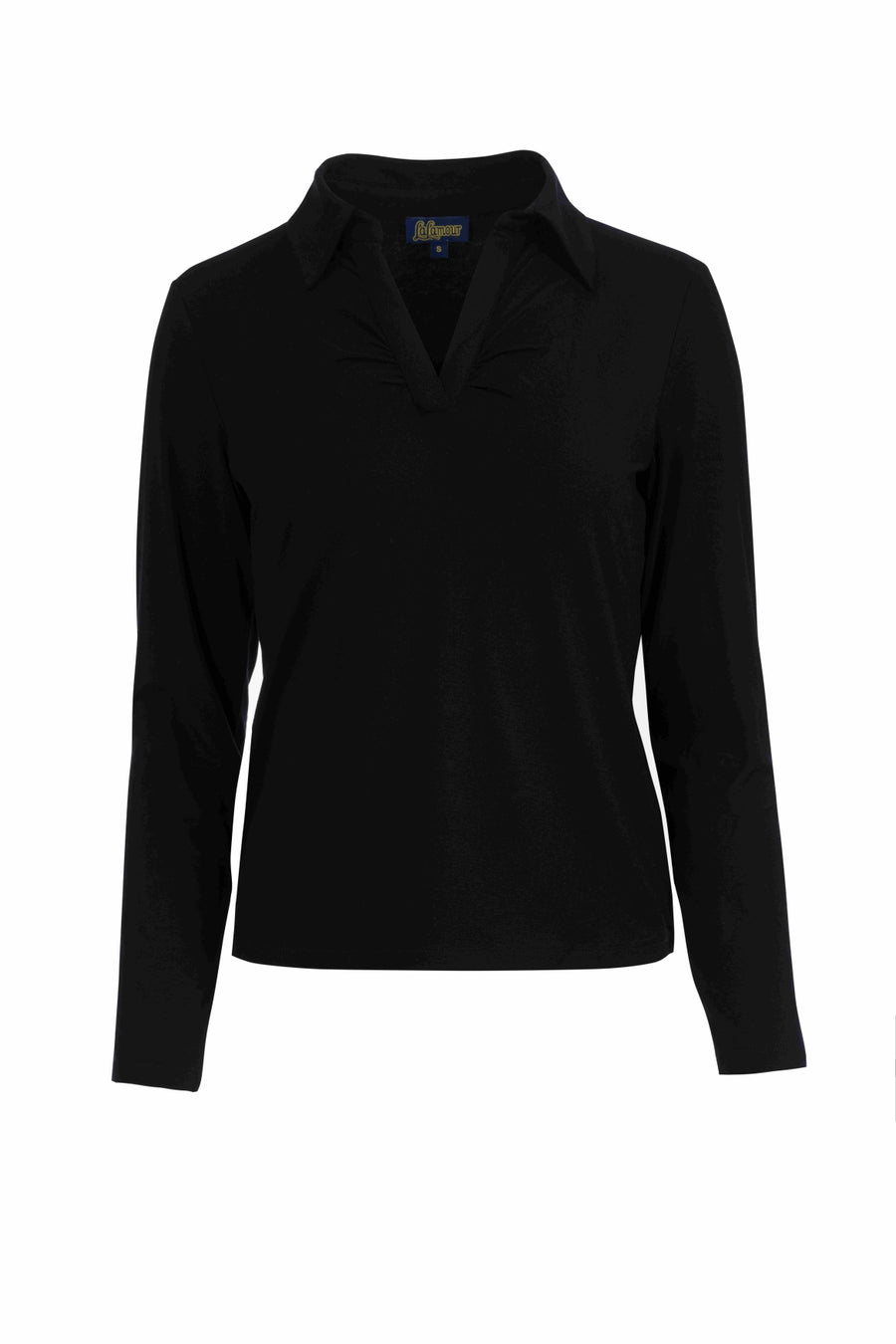 Suzy Top Long Sleeve | Ecovero Plain Black